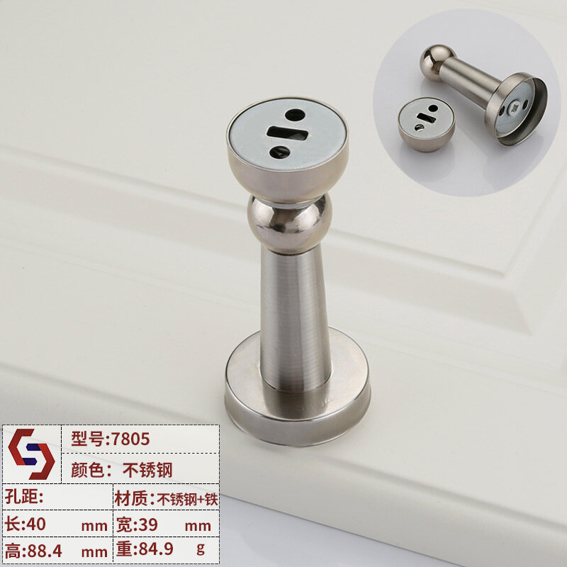 фото Дверной стопор Lidex 304, противоударный, нержавеющая сталь, встроенный, магнитный, напольный, всасывающий