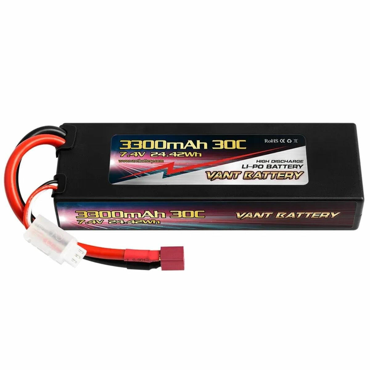 Аккумулятор для Remo Hobby Li-Po 7.4V 3300mAh, 30C, разъем T-plug REM-E9333