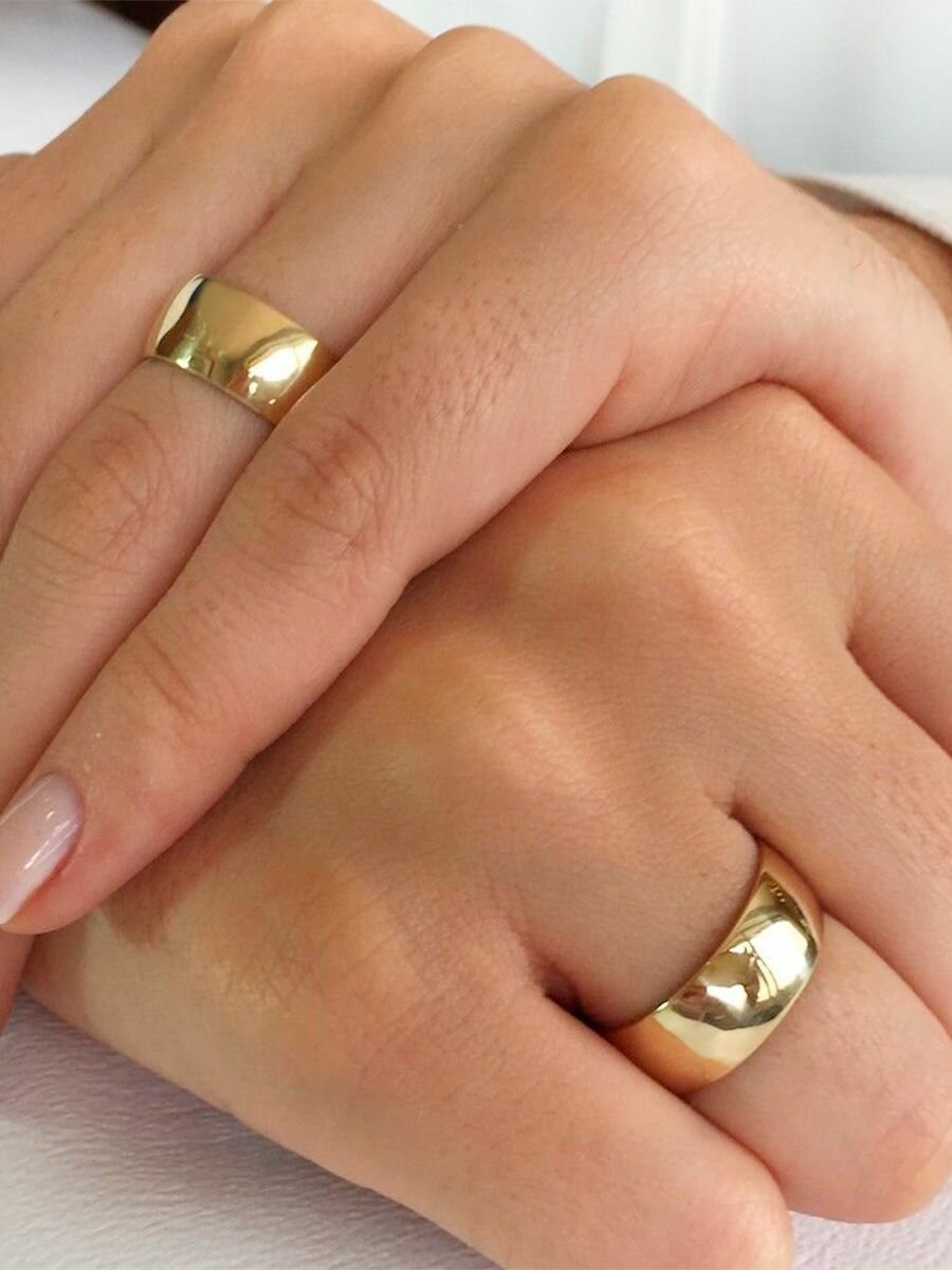 Кольцо обручальное FJ Fallon Jewelry, размер 20, золотой — фото 1
