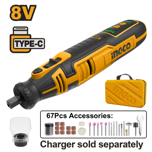Гравер аккумуляторный INGCO CMGLI0801 8 В 4140₽