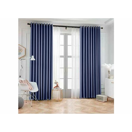 Комплект Штор Sofa Home Блэкаут/ Blackout 600х230 см, Индиго на люверсах