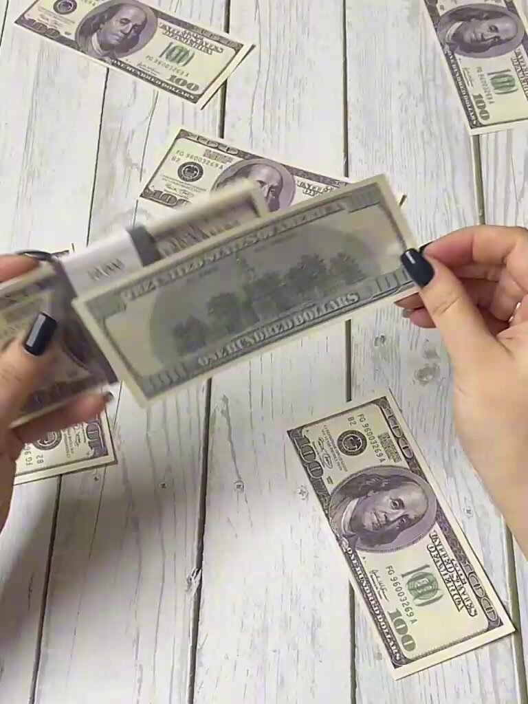 Деньги фальшивые, сувенирные, игрушечные купюры номинал 100 долларов, 10 пачек — фото 1