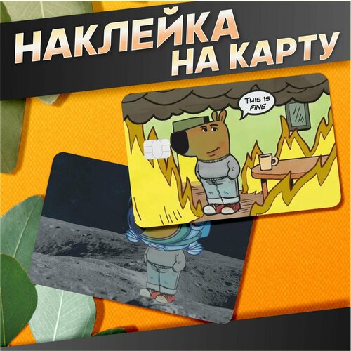 Наклейка на карту банковскую мем Чиловый парень chill guy 380₽