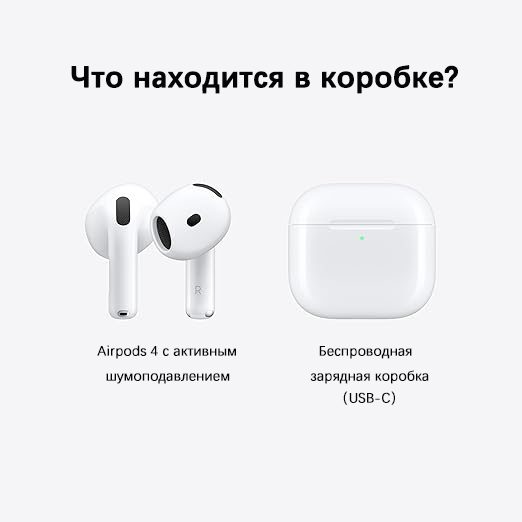 Apple AirPods 4 (ANC) Беспроводные наушники (с активным шумоподавлением),2024 — фото 1