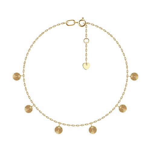 Браслет Diamant online, красное золото, 585 проба, длина 18 см.