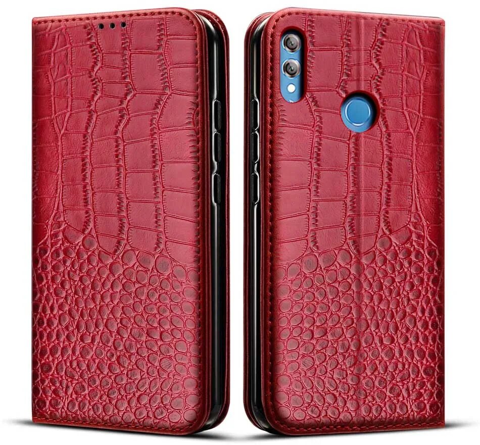 Чехол-книжка для huawei honor 9x, 9X Premium, кожа, STK-LX1, Style 1 Red, Honor 9X