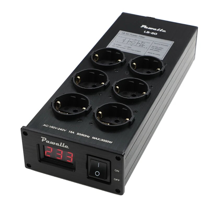 PAWALLE Фильтр питания 15А 100-240В черный
