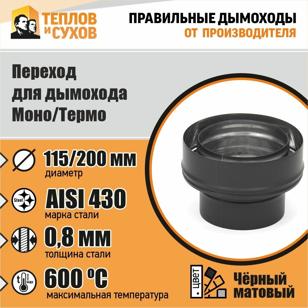 Переход Моно Термо ПМТ Р 430 0 8 430 D115 200  М Эмаль