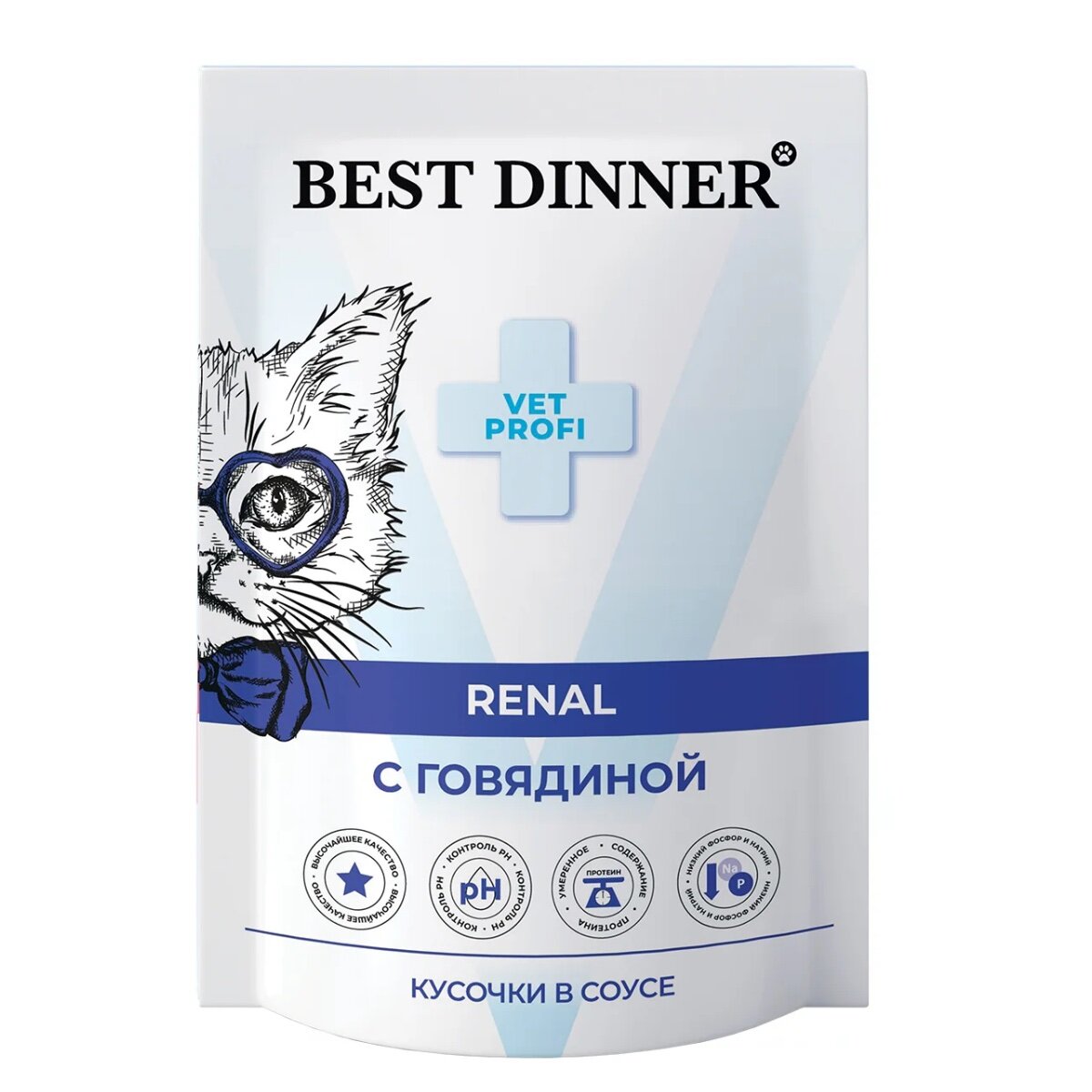 Best Dinner Vet Profi Renal Паучи кусочки в соусе с говядиной 24 шт*85 гр