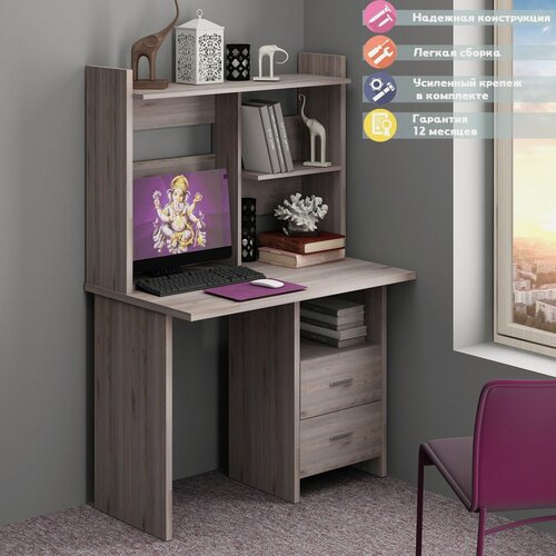 Изображение товара Стол компьютерный Мэрдэс СКЛ-Прям100 с тумбой и надстройкой НКЛ-100 Н нельсон