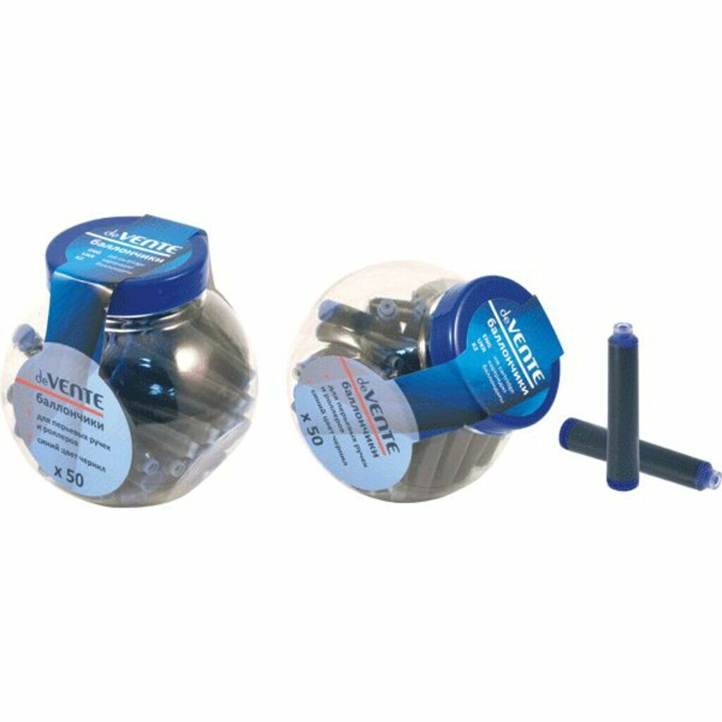 Картриджи для ручки deVENTE Синие, для перьевой, 50 шт