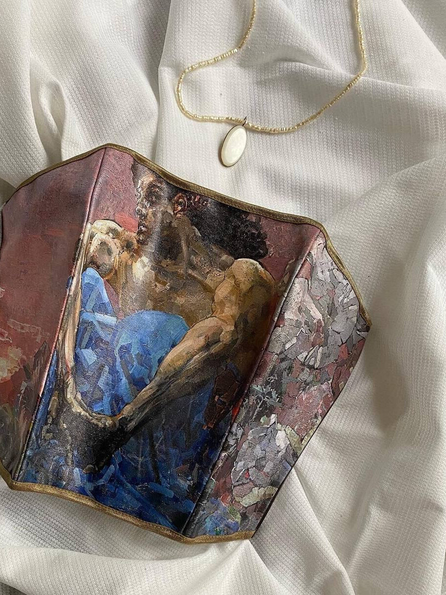 Корсет Deina Sasha, размер 44-46, голубой, коричневый, бежевый, синий