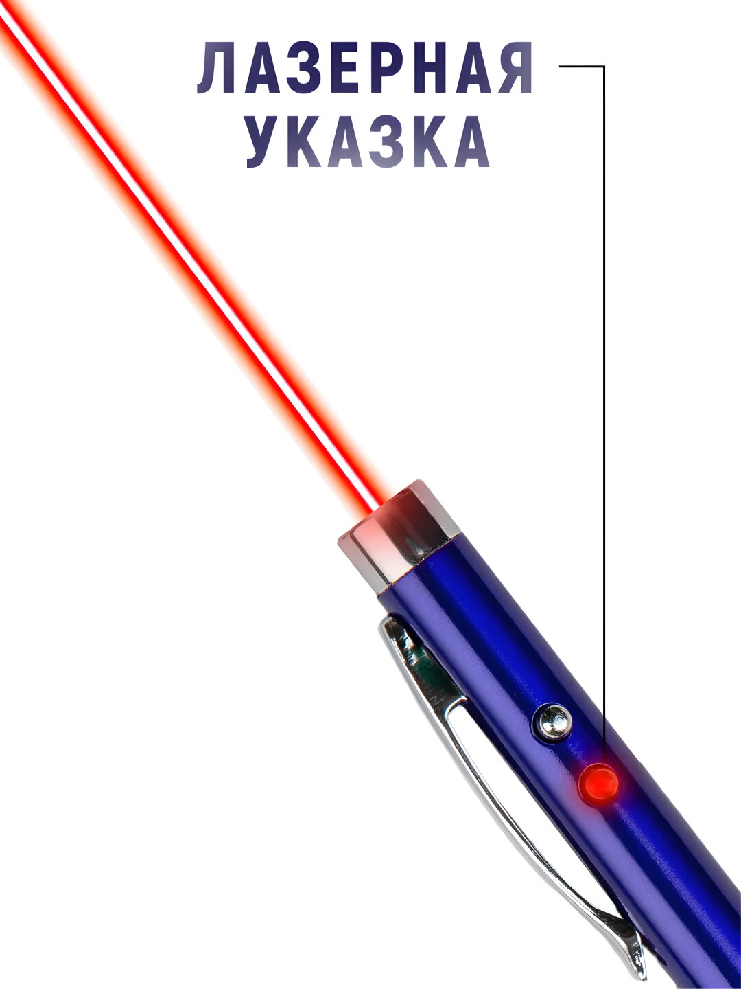 Указка ручка для учеников и преподавателей, указка, лазер, фонарик, магнит, Фиолетовый — фото 1