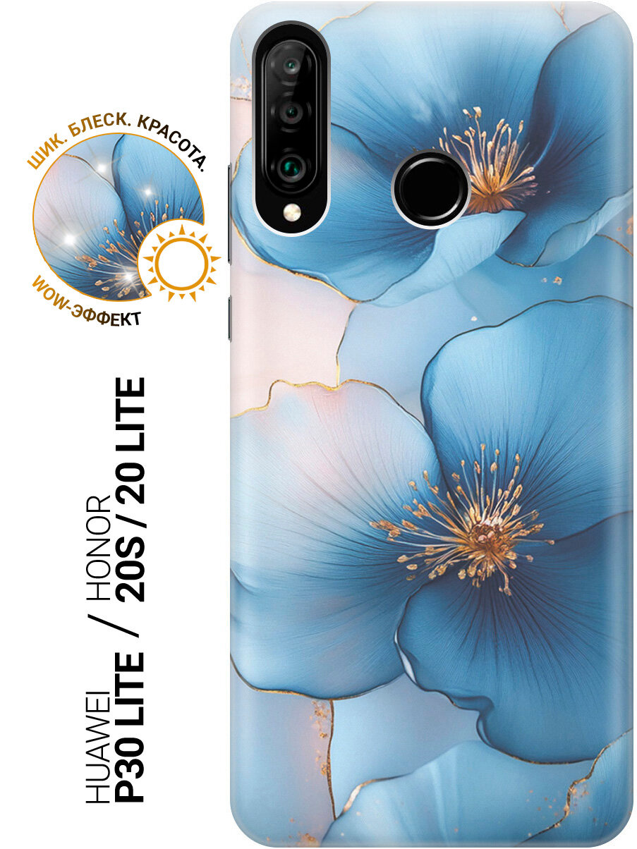 Силиконовый чехол на Honor 20 Lite / 20s / Huawei P30 Lite с принтом "Голубые ирисы"