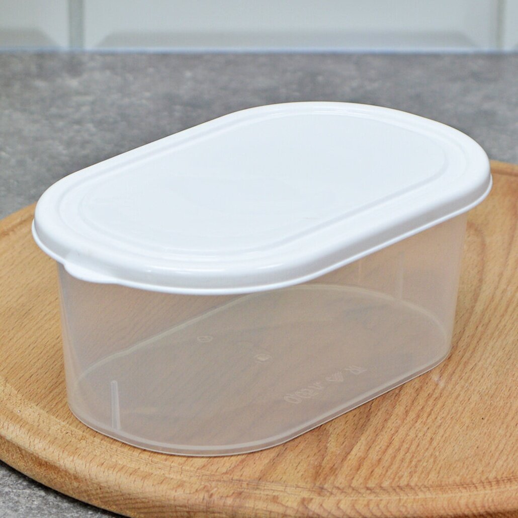 Контейнер для СВЧ и заморозки 065л овальный пластик герметичная крышка с удобным замком