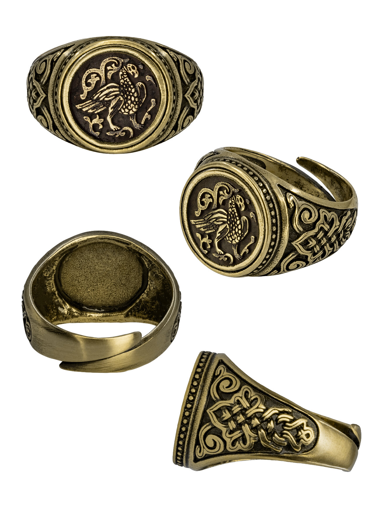 Печатка Мастерская Алешиных, размер 17.5, желтый — фото 1