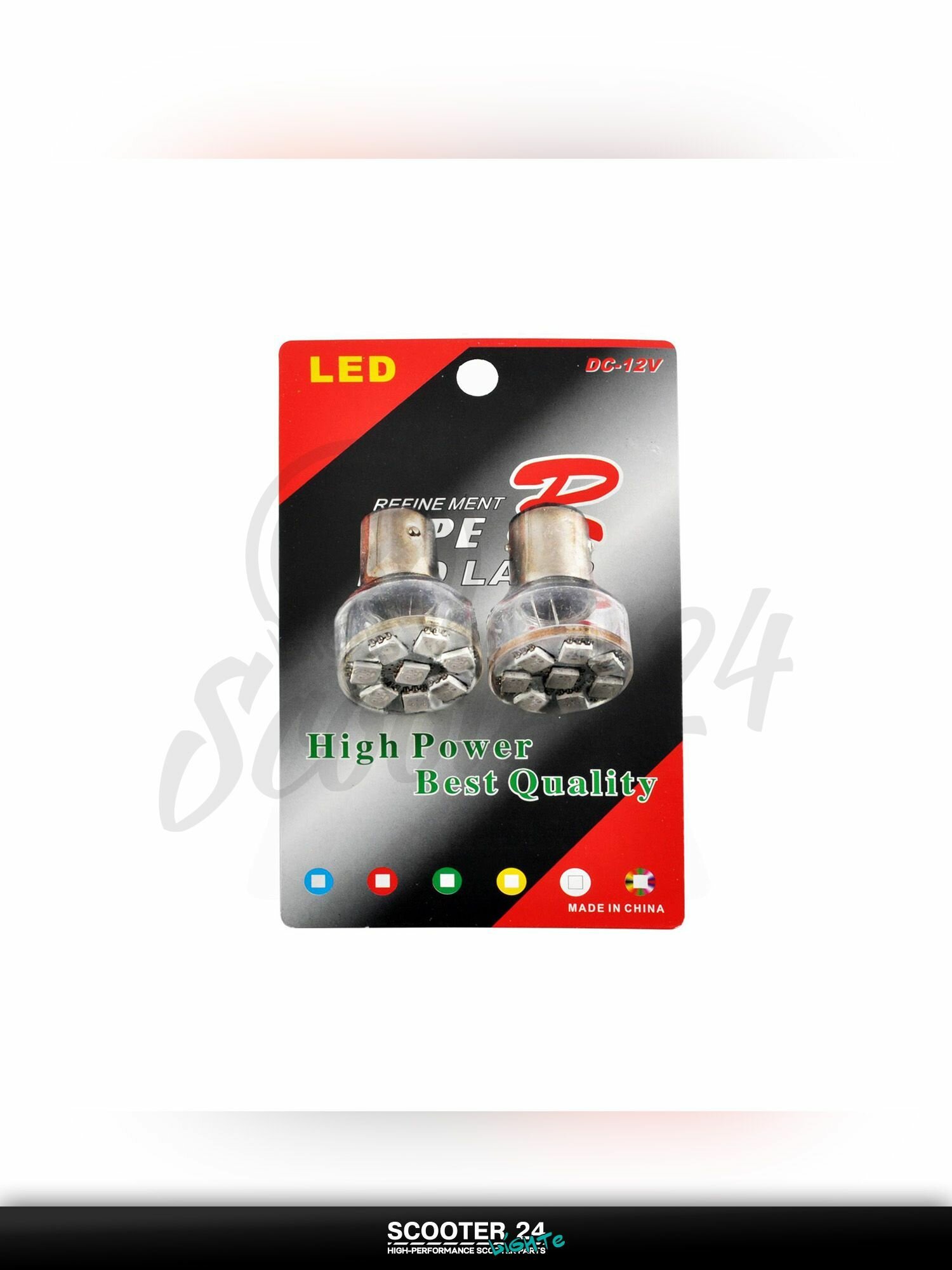 Лампа фары диодная для мототехники универсальная автомобильная S25 (пара) (12V синяя, 8 кристалов,1 контакт) "TYPE-R"