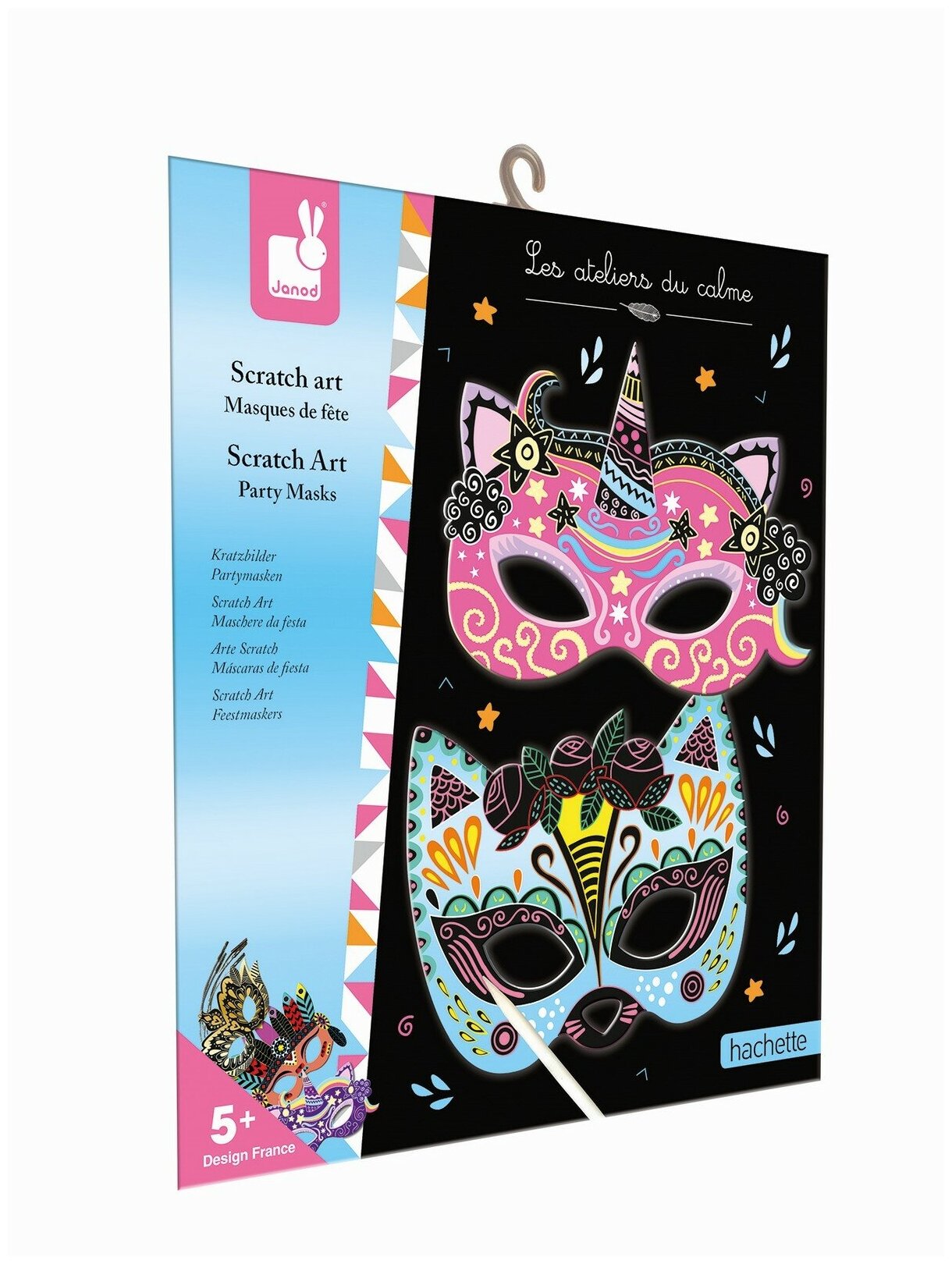 Набор для создания масок и рисования стилом Janod Вечеринка; серия Hachette