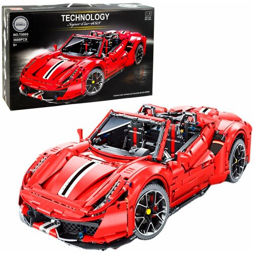 Конструктор TGL 1:8 Ferrari 488 Т5005 / 3608 деталей конструктор желтый ferrari 488 3608 деталей t5005