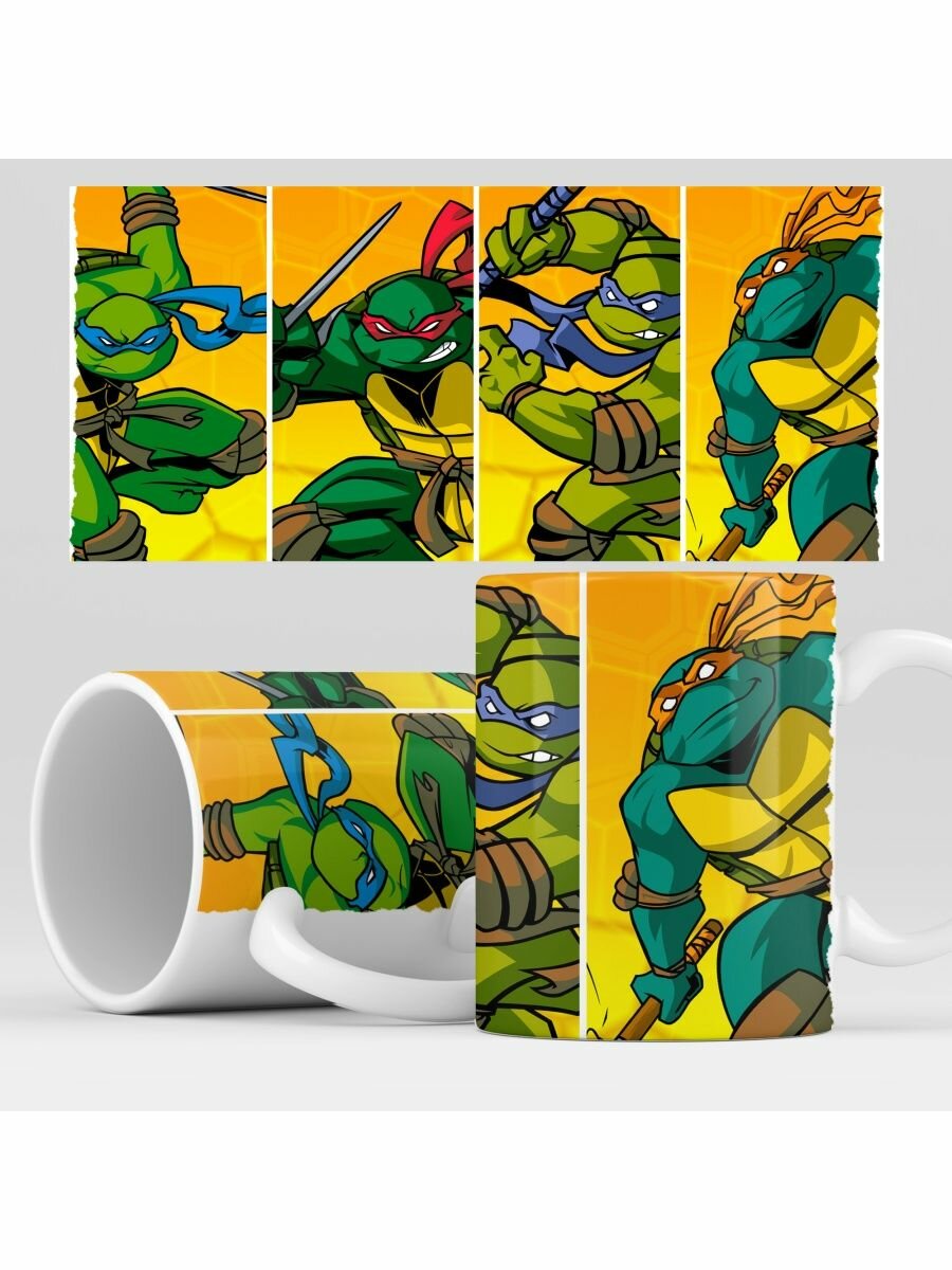 Кружка с принтом черепашки мутанты ниндзя, TMNT