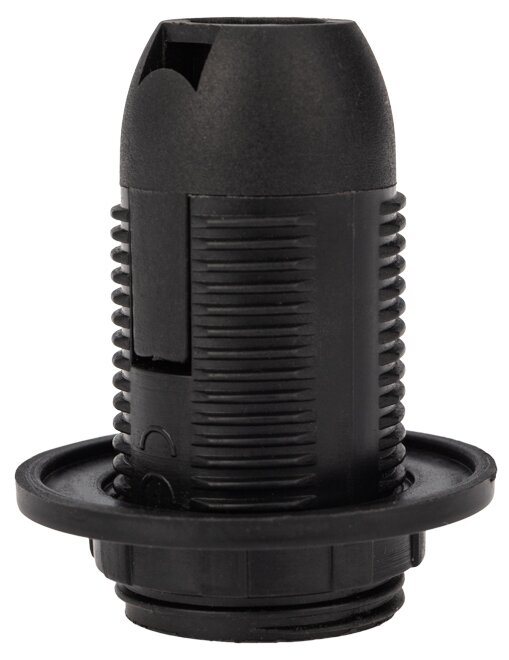Патрон пластиковый термостойкий подвесной с кольцом E14 черн. Rexant 11-8827