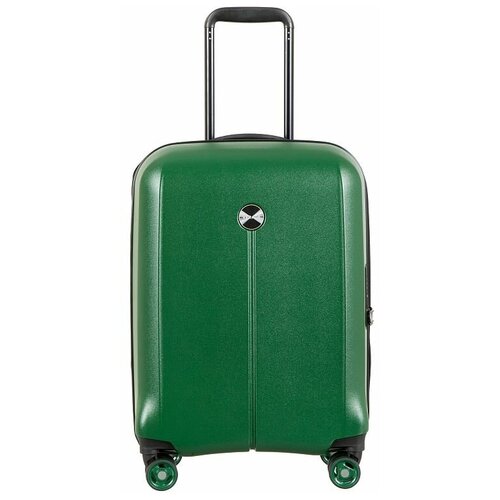 фото Чемодан-самокат verage gm20075w20 dark green, поликарбонат, пластик, увеличение объема, водонепроницаемый, 40 л, размер s+, зеленый