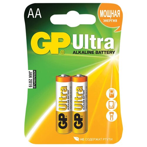 батарейка gp ultra aa lr06 15au алкалиновая bc4 Батарейка GP Ultra AA (LR06) 15AU алкалиновая. BC2