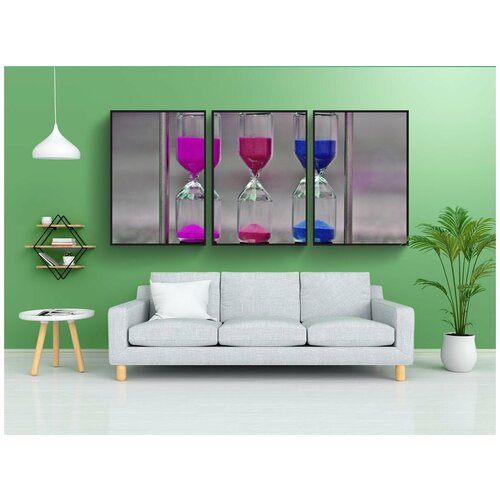 фото Набор модулных постеров для интерьера "песочные часы, время, песок" 60x90 см. в тубусе, без рамки lotsprints