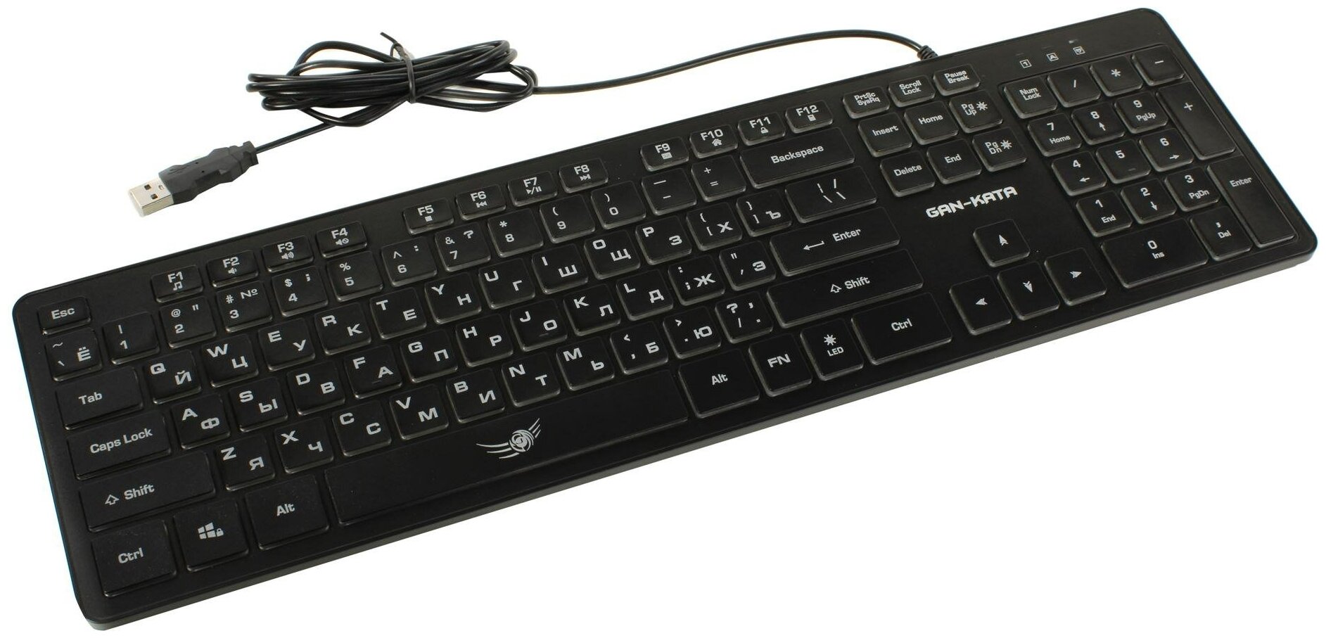Клавиатура игровая Dialog KGK-17U black Gan-Kata с подсветкой - чёрная