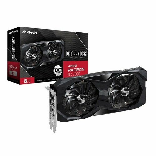 Видеокарта ASRock Radeon RX 7600 Challenger 8G OC asrock radeon rx 6650 xt challenger d 8g oc 3 dp 1 hdmi fan 2 90 ga3rzz 00uanf