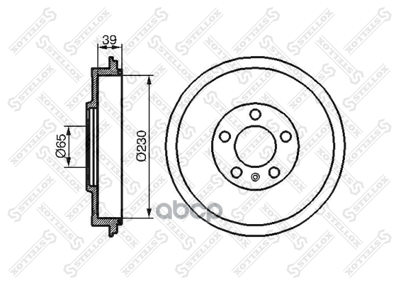 6025-4303-Sx_барабан Тормозной! Skoda Octavia 1.6/1.9tdi/1.9sdi 96> Stellox арт. 60254303SX