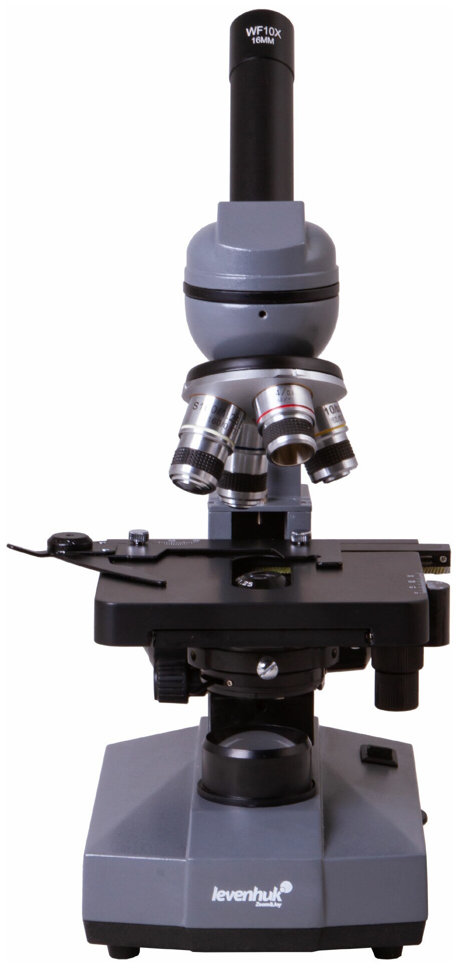 Микроскоп Levenhuk 320 BASE монокуляр 401000x на 4 объектива серый/черный - фото №3