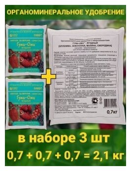 Удобрение для растений сада и огорода Гуми Оми Ягодный Клубника Земляника Малина Смородина Наборы 3 уп по 700 гр. ОЖЗ Кузнецова - фотография № 2