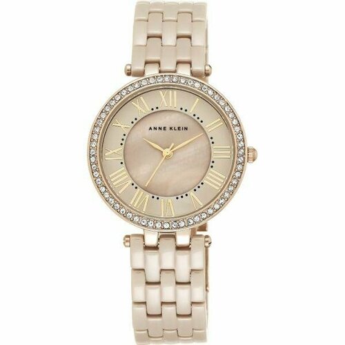 Наручные часы ANNE KLEIN Часы Anne Klein Classic 2130TNGB с гарантией, золотой, бежевый