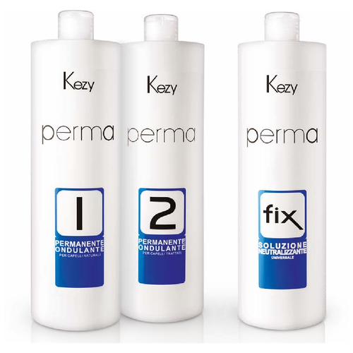 KEZY PERMA Набор для перманентной завивки волос: Perma 1 1000 мл и Perma 2 1000 мл + Нейтрализатор 1000 мл в подарок нейтрализатор для химической завивки волос inebrya shapess 1000 мл