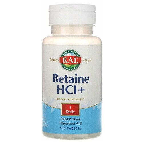 Таблетки KAL Betaine HCl+, 100 шт.