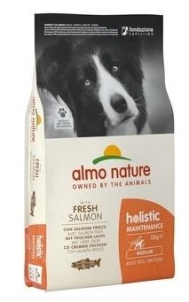 Сухой корм ALMO NATURE для Взрослых собак с Лососем Holistic, 12 кг