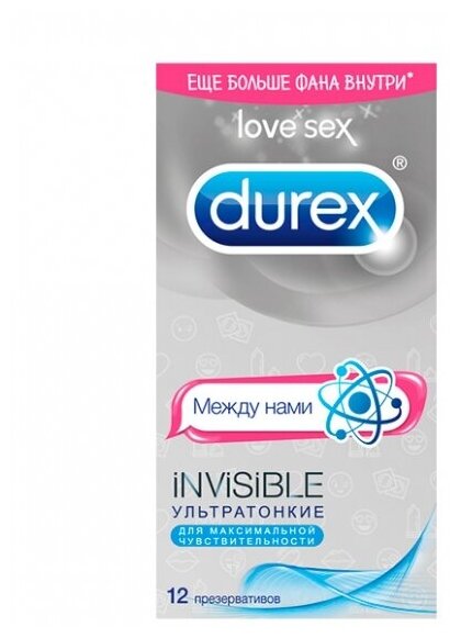 Презервативы Durex (Дюрекс) Invisible ультратонкие 12 шт. doodle Рекитт Бенкизер Хелскэр (ЮК) Лтд - фото №5