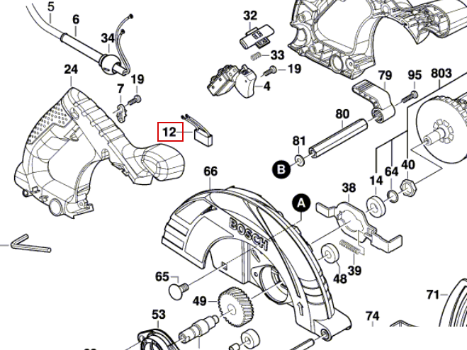 Помехоподавляющий фильтр циркулярной пилы GKS 235 Turbo BOSCH 1619P01137