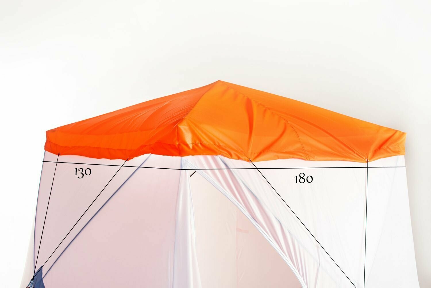Антидождевая накидка "6 углов" для зимней палатки куб лонг long, размер по крыше 180х130см, оранжевая