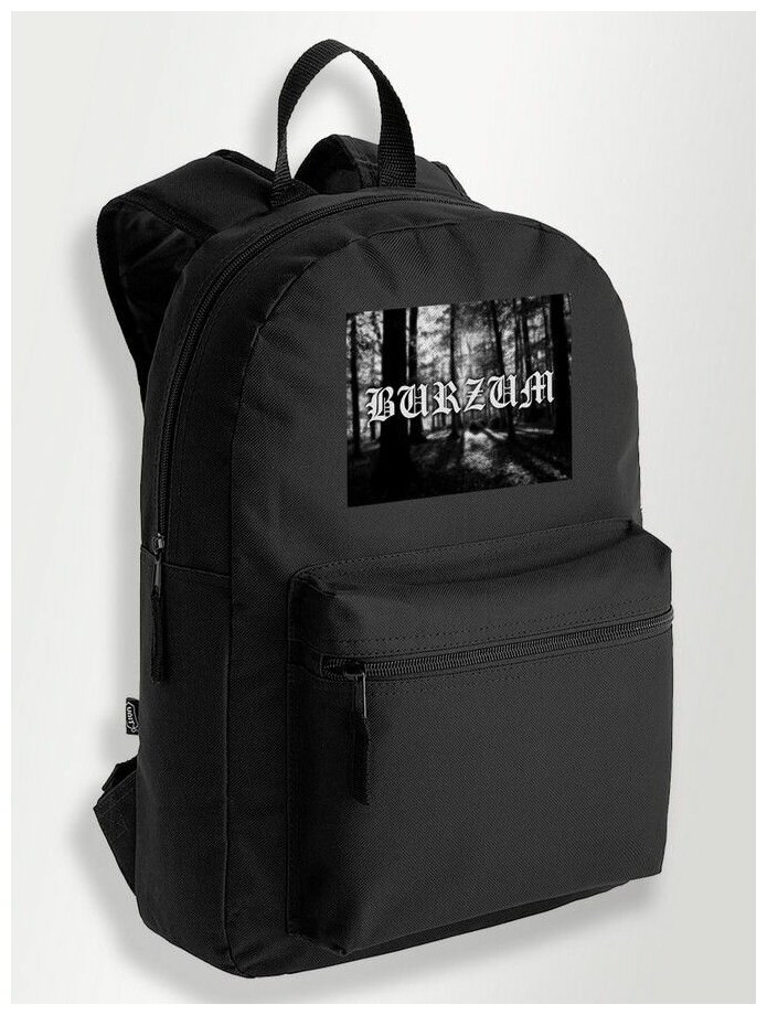 Черный школьный рюкзак с DTF печатью музыка бурзум Burzum, авангард - 185