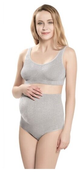 Пояс-трусы бесшовный для беременных женщин Фэст размер (110) серый меланж/серый Б-142
