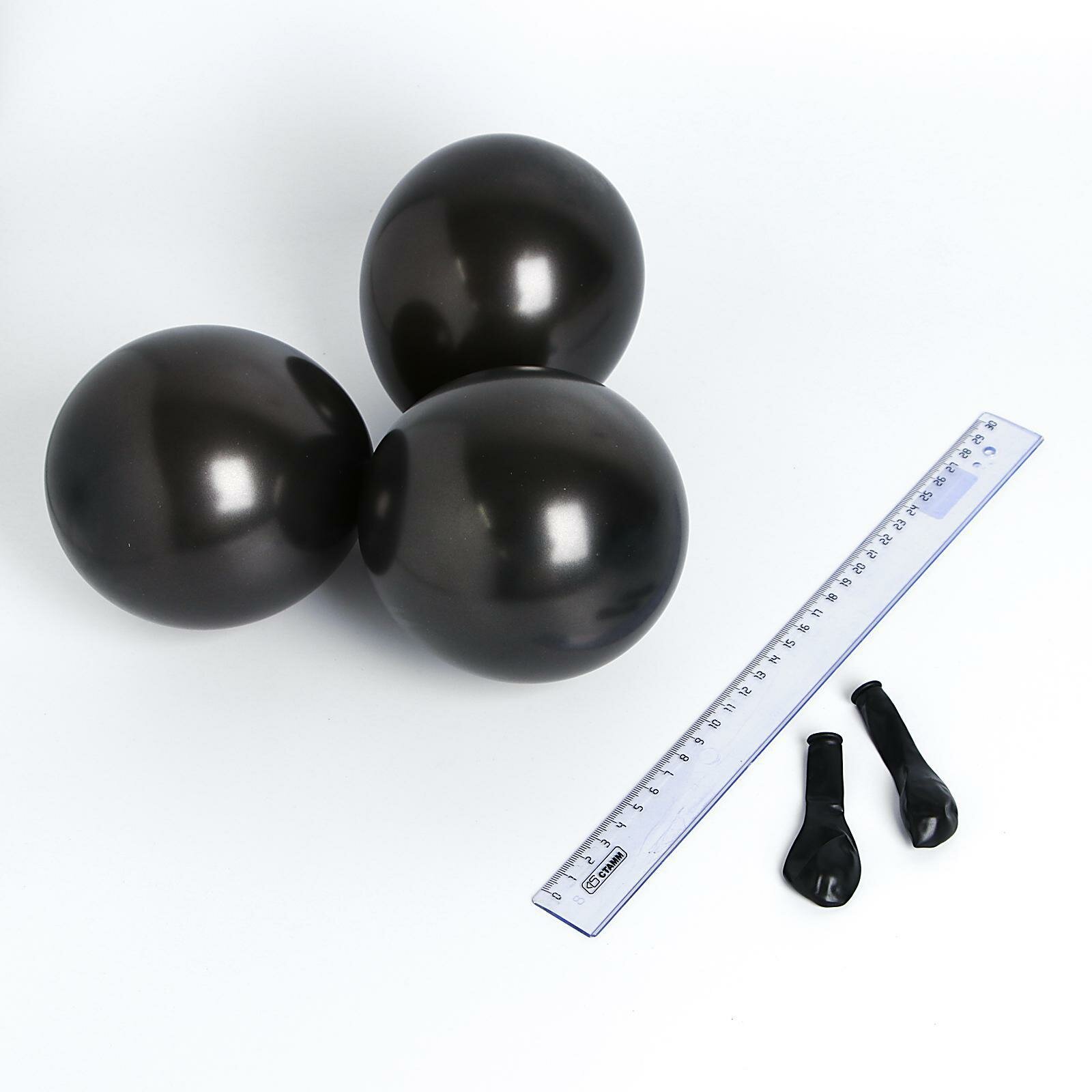 Шар латексный 5", металл, набор 100 шт, водные бомбочки, цвет чёрный