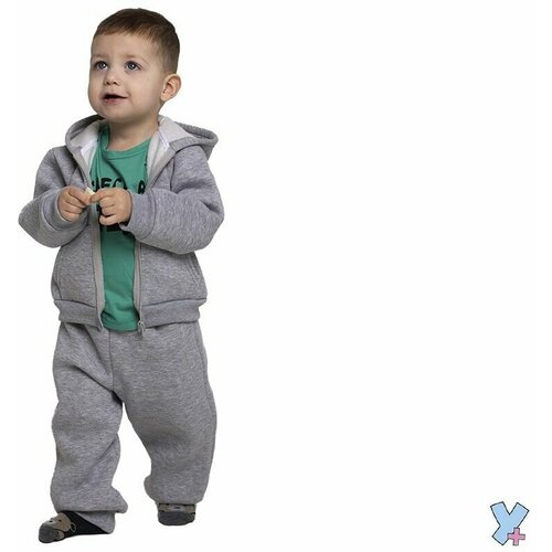 Комплект одежды  У+ детский, брюки и куртка, повседневный стиль, размер 74, серый