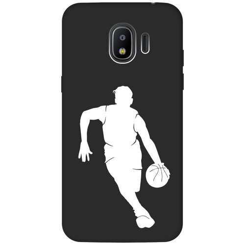 Матовый чехол Basketball W для Samsung Galaxy J2 (2018) / Самсунг Джей 2 2018 с 3D эффектом черный