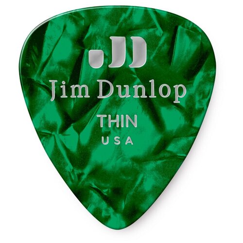 Медиаторы, тонкие, 12 шт. Dunlop Celluloid Green Pearloid Thin 483P12TH 12Pack