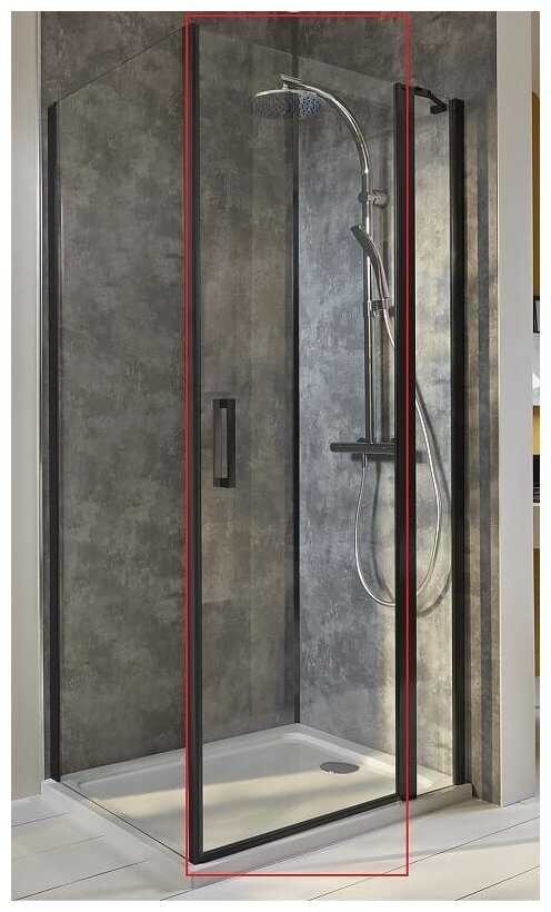 Душевая дверь Jacob Delafon CONTRA 900х2000 распашная, угловая, стекло прозр./проф. черный E22T91-BL