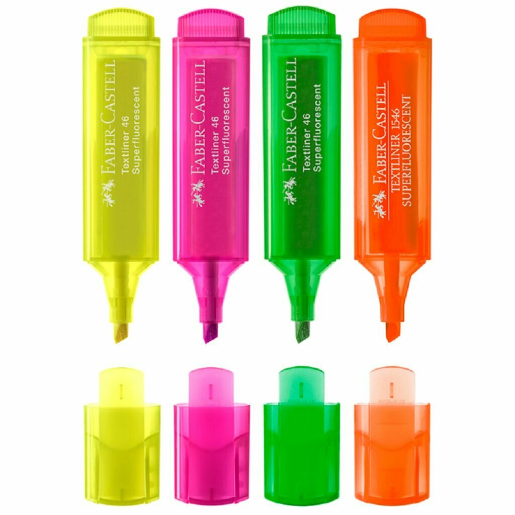 Текстовыделители TL 46 Superfluorescent, 4 цвета Faber-Castell - фото №12