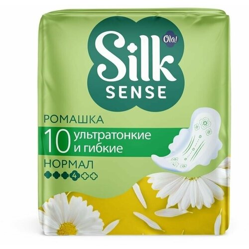 Ola! прокладки Silk Sense Ultra Normal Deo Ромашка, 4 капли, 10 шт., белый, ромашка прокладки ola silk sense ultra deo ромашка normal 10 шт