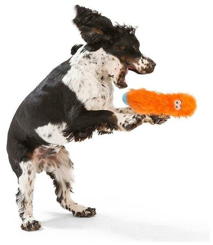 West Paw Zogoflex Rowdies игрушка плюшевая для собак Sanders 17 см оранжевая - фотография № 8